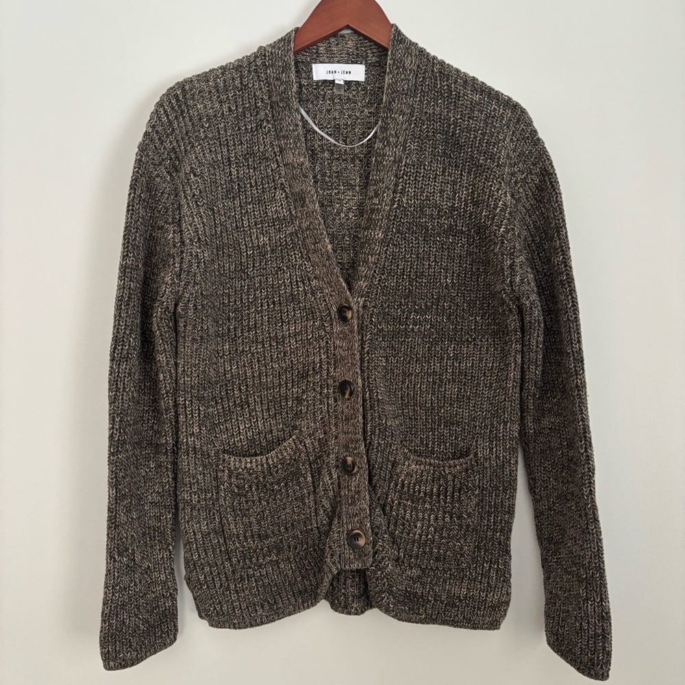 JOHN & JENN | Marled Cotton Cozy Relaxed Fit Grandpa Sweater Cardigan | Size S - Picture 1 of 8